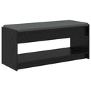 vidaXL Előtér pad Fekete Tölgy 103 x 38 x 45 cm Műanyag Fa és Szövet
