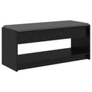 vidaXL Előtér pad Fekete Tölgy 103 x 38 x 45 cm Műanyag Fa és Szövet