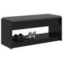 vidaXL Előtér pad Fekete Tölgy 103 x 38 x 45 cm Műanyag Fa és Szövet