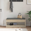 vidaXL Előtér pad Sonoma tölgy 103 x 38 x 45 cm Műanyag Fa és Szövet