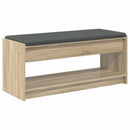 vidaXL Előtér pad Sonoma tölgy 103 x 38 x 45 cm Műanyag Fa és Szövet