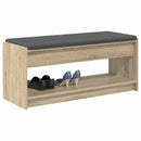 vidaXL Előtér pad Sonoma tölgy 103 x 38 x 45 cm Műanyag Fa és Szövet