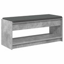 vidaXL Előtér pad Beton Szürke 103 x 38 x 45 cm Műanyag Fa és Szövet