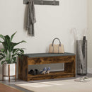 vidaXL Előtér pad Füstölt Tölgy 103 x 38 x 45 cm Műanyag Fa és Szövet