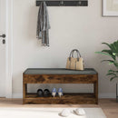 vidaXL Előtér pad Füstölt Tölgy 103 x 38 x 45 cm Műanyag Fa és Szövet