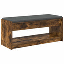 vidaXL Előtér pad Füstölt Tölgy 103 x 38 x 45 cm Műanyag Fa és Szövet