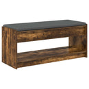 vidaXL Előtér pad Füstölt Tölgy 103 x 38 x 45 cm Műanyag Fa és Szövet