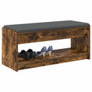 vidaXL Előtér pad Füstölt Tölgy 103 x 38 x 45 cm Műanyag Fa és Szövet