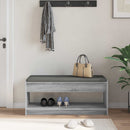 vidaXL Előtér pad Szürke Sonoma 103 x 38 x 45 cm Műanyag Fa és Szövet