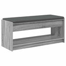 vidaXL Előtér pad Szürke Sonoma 103 x 38 x 45 cm Műanyag Fa és Szövet