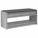 vidaXL Előtér pad Szürke Sonoma 103 x 38 x 45 cm Műanyag Fa és Szövet