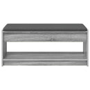 vidaXL Előtér pad Szürke Sonoma 103 x 38 x 45 cm Műanyag Fa és Szövet