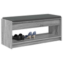 vidaXL Előtér pad Szürke Sonoma 103 x 38 x 45 cm Műanyag Fa és Szövet
