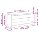 vidaXL Előtér pad Szürke Sonoma 103 x 38 x 45 cm Műanyag Fa és Szövet