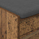 vidaXL Előtér pad Öreg fa 103 x 38 x 45 cm Műanyag Fa és Szövet