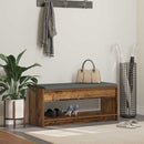 vidaXL Előtér pad Öreg fa 103 x 38 x 45 cm Műanyag Fa és Szövet