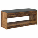 vidaXL Előtér pad Öreg fa 103 x 38 x 45 cm Műanyag Fa és Szövet