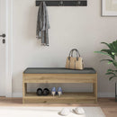 vidaXL Előtér pad Kézműves Tölgy 103 x 38 x 45 cm Műanyag Fa és Szövet