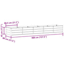 vidaXL Növénytartó Világosszürke 400 x 80 x 45 cm Acél