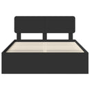 vidaXL Ágykeret fejtámlával Fekete 160 x 200 cm Tömör fenyőfa