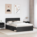 vidaXL Ágykeret fejtámlával Fekete 150 x 200 cm Tömör fenyőfa