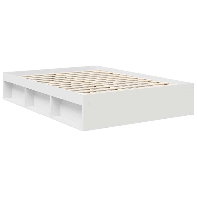 vidaXL Ágykeret fejtámlával Fehér 140 x 200 cm Tömör fenyőfa