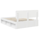 vidaXL Ágykeret fejtámlával Fehér 140 x 200 cm Tömör fenyőfa