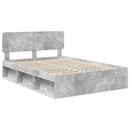 vidaXL Ágykeret fejtámlával Beton 140 x 190 cm Tömör fenyőfa