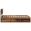 vidaXL Ágykeret fejtámlával Öreg fa 135 x 190 cm Tömör fenyőfa