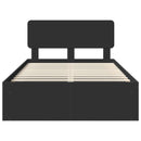 vidaXL Ágykeret fejtámlával Fekete 120 x 200 cm Tömör fenyőfa