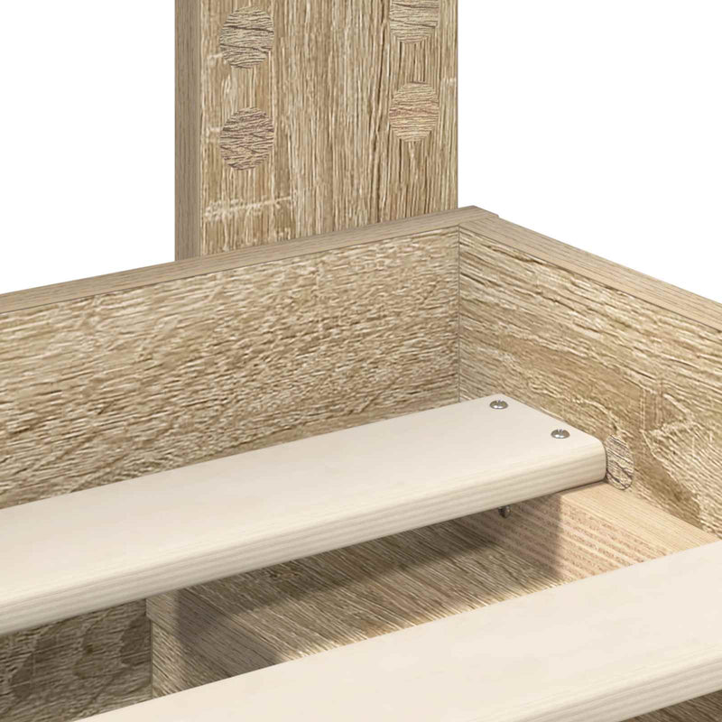 vidaXL Ágykeret fejtámlával Sonoma 120 x 200 cm Tömör fenyőfa