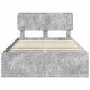 vidaXL Ágykeret fejtámlával Beton 120 x 200 cm Tömör fenyőfa