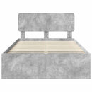 vidaXL Ágykeret fejtámlával Beton 120 x 190 cm Tömör fenyőfa