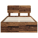 vidaXL Ágykeret fejtámlával Öreg fa 120 x 190 cm Tömör fenyőfa