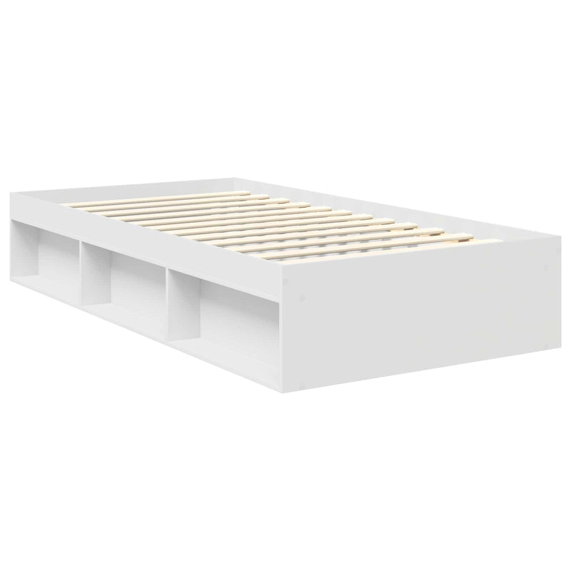 vidaXL Ágykeret fejtámlával Fehér 100 x 200 cm Tömör fenyőfa