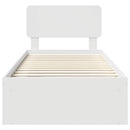 vidaXL Ágykeret fejtámlával Fehér 100 x 200 cm Tömör fenyőfa