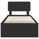 vidaXL Ágykeret fejtámlával Fekete 100 x 200 cm Tömör fenyőfa