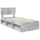 vidaXL Ágykeret fejtámlával Beton 90 x 200 cm Tömör fenyőfa