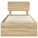 vidaXL Ágykeret fejtámlával Sonoma 90 x 190 cm Tömör fenyőfa
