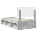 vidaXL Ágykeret fejtámlával Beton Szürke 75 x 190 cm Tömör fenyőfa
