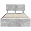 vidaXL Ágykeret fiókkal tárolóval Beton Szürke 135 x 190 cm Mérnöki fa