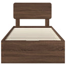 vidaXL Ágykeret fiókkal fejtámlával Barna tölgy 90 x 200 cm Mérnöki fa