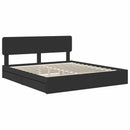 vidaXL Tárolós Ágy fejtámlával fiókkal Fekete 200 x 200 cm Faanyag