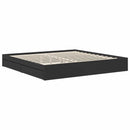 vidaXL Tárolós Ágy fejtámlával fiókkal Fekete 200 x 200 cm Faanyag