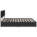 vidaXL Tárolós Ágy fejtámlával fiókkal Fekete 200 x 200 cm Faanyag