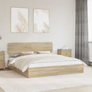 vidaXL Tárolós Ágy fejtámlával Sonoma tölgy 180 x 200 cm Faanyag