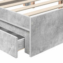 vidaXL Tárolós Ágy fiókkal Beton Szürke 180 x 200 cm Szerelt Fa