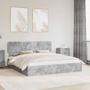 vidaXL Tárolós Ágy fiókkal Beton Szürke 180 x 200 cm Szerelt Fa