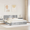 vidaXL Tárolós Ágy fiókkal Beton Szürke 180 x 200 cm Szerelt Fa