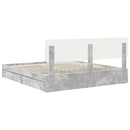 vidaXL Tárolós Ágy fiókkal Beton Szürke 180 x 200 cm Szerelt Fa